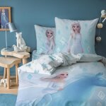 Parure de lit imprime 100% coton - disney frozen show yourself - taille 140x200 cm
