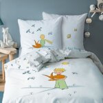 Parure de lit enfant 100% coton - le petit prince birds - blanc - 140x200 + 63x63cm