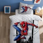 Parure de lit enfant - spiderman - hero - 100% coton - gris - 140x200 cm Parure de lit enfant - spiderman - hero - 100% coton - gris - 140x200 cm