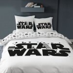 Parure de lit imprim�e 100% coton - star wars troup - blanc - 240x220 + 2 taies 63x63cm