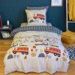 Parure de lit imprimée 140x200 cm enfant réversible - housse de couette + 1 taie doreiller motif pompier ... Parure de lit imprimée 140x200 cm enfant réversible - housse de couette + 1 taie doreiller motif pompier ...