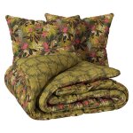 Parure de lit imprime tropical boudoir 240x220cm vert kaki - atmosphera createur dinterieur