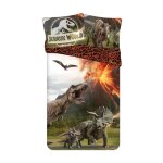 Parure de lit - jurassic world - dinosaures - 140x200 cm - 100% coton - oeko tex