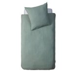 Parure de lit 140x200cm gaze de coton vert - atmosphera cr�ateur dint�rieur