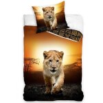 Parure de lit - lion - housse de couette 140x200 cm - taie doreiller 65x65 cm - 100% coton - lavable ...