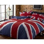 Parure de lit londres union jack london - blanc - 140 x 200 cm - lavable en machine