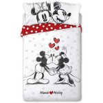 Parure de lit - mickey - kiss love - housse de couette 140x200 cm - taie doreiller 65x65 cm - 100% coton ...