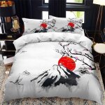 Parure de lit style japonais - marque - housse de couette avec fermeture clair - microfibre - multicolore ...