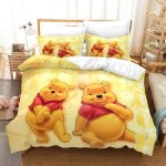 Parure de lit winnie lourson 3 pi�ces - avec housse de couette et 2 taies doreiller - en microfibre - ...