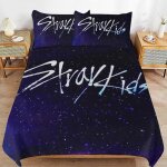 Parure de lit wm311 stray kids bedding set housse de couette literie de dessin anim� confortable et l�g�re ...
