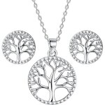 Parure lydreewam arbre de vie parures pour femme boucles doreilles collier argent sterling 925 avec boite ...