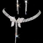 Parure mariage papillon bijoux ton argent cristal clair
