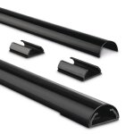Passe - c�bles - hama - semi - circulaire - aluminium - noir - 110x33x18 cm