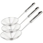 Passoires extra larges pour friture et cuisson ? ensemble de 3 passoires en acier inoxydable cuill�re ...