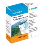 Pastilles pour photos - herma - 500 pi�ces - blanc - collantes - carton distributeur