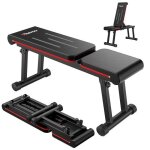Banc de musculation - pasyou - mod�le pliable - 6 positions - capacit� 300 kg - noir