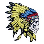 Patch badge brod� de en forme de coiffe de cr�ne am�rindienne patchs pour jeans