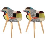Patchwork - lot de 2 fauteuils scandinaves multicolore
