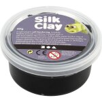 P�te � modeler auto - durcissante silk clay - 40 gr noir - adulte - mixte