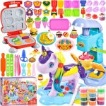 P�te � modeler enfants 59 pi�ces avec outils hamburgersglaces et licornes12 pots incluskit cr�atif amusant ...