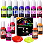 P�te pigment�e n�on colorant pour r�sine n�on 12 couleurs (10g) ? pigments fluo concentr�s pour r�sine ...