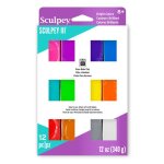 P�te polym�re - sculpey - sculpey iii - assortiment 12 couleurs - non toxique - cuisson � 130�c