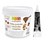 Pte de pralin amandes - noisettes 200 g + stylo de glaage noir
