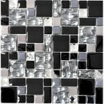 Pâte de verre inox carrelage mosaïque noir argent transparent gris miroir mosaïque crédence de cuisine ... Pâte de verre inox carrelage mosaïque noir argent transparent gris miroir mosaïque crédence de cuisine ...