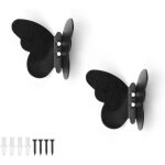 Patère murale - noir - métal - 2 pcs - design contemporain - crochet décoratif Patère murale - noir - métal - 2 pcs - design contemporain - crochet décoratif