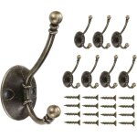 Patere murale vintage 8 crochets muraux lourd m�tal crochet double v�tements vestes peignoirs serviettes ...