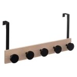 Patre de porte en bois  5 ttes  50cm noir & beige