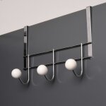 Patere metal 3 crochets resine blanche - chrome / blanc - tendance