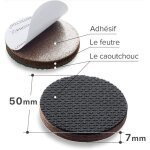 Patin antiderapant 8pc 50 mm patin caoutchouc premium - patins antid�rapants autocollants - anti d�rapent ...