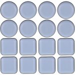 Patins de meubles - ptfe - carr� auto - adh�sives - pour sols et tapis lisses - lot de 16