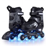 Patins � roulettes enfants 4 taille r�glable 30 - 33 (eu) costway - 4 roues en ligne lumineuses led - ...