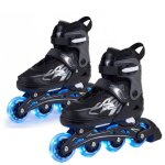 Patins � roulettes enfants 4 taille r�glable 34 - 37 (eu) costway - 4 roues en ligne lumineuses led - ...