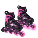Patins � roulettes enfants 4 taille r�glable 38 - 41 (eu) costway - 4 roues en ligne lumineuses led - ...