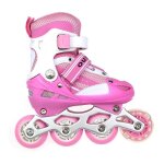 Patins à roulettes réglables (s) - perfect - rose - roues lumineuses - frein pratique Patins à roulettes réglables (s) - perfect - rose - roues lumineuses - frein pratique