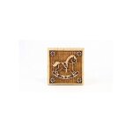 Patisse - tampon � biscuits carr� - motif cheval � bascule