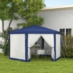 Pavillon de jardin hexagonal avec rideaux en maille bleu evryae