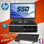 Pc bureau hp 6005 pro sff athlon ii x2 2. 7ghz 4go 120go ssd wifi + clavier & souris + ecran 19