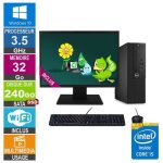Pc dell 3050 sff i5 - 7400 3. 50ghz 32go / 240go ssd wifi w10 + ecran 24