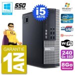 Pc dell 9020 sff intel i5 - 4570 ram 8go ssd 240go graveur dvd wifi w7