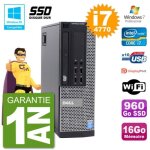 Pc dell 9020 sff intel i7 - 4770 ram 16go ssd 960go graveur dvd wifi w7