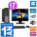 Pc dell optiplex 3020 sff ecran 22 i7 - 4790 ram 16go disque 1to windows 10 wifi