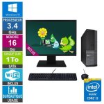 Pc dell optiplex 3020 sff i3 - 4130 3. 40ghz 16go / 1to wifi w10 + ecran 24