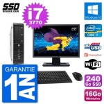 Pc hp 8300 elite sff ecran 22 intel i7 - 3770 ram 16go ssd 240go windows 10 wifi