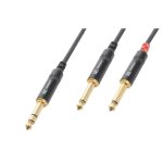 C�ble audio - pd connex - 3m - jack 635 m�le st�r�o - 2 x jack 635 m�le mono - haute qualit�