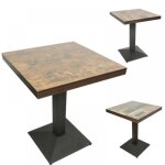 Peaches table carr�e pied central int�rieur maison cuisine bureau - table a manger - 60 * 60 * 75cm