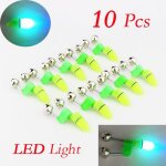 Pche dtecteur de touche sur canne electronique led lumire double bells vert 10pcs